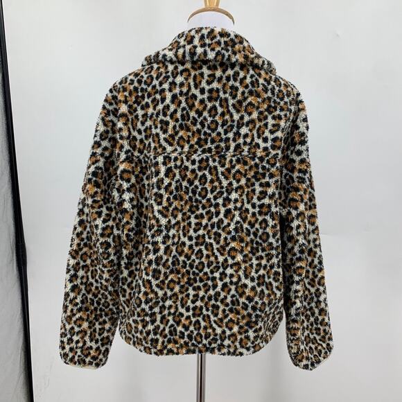 Levis Jacket Womens Extra Small Cheetah Comfort Zone Sherpa Snap Button Collared - Picture 3 of 16